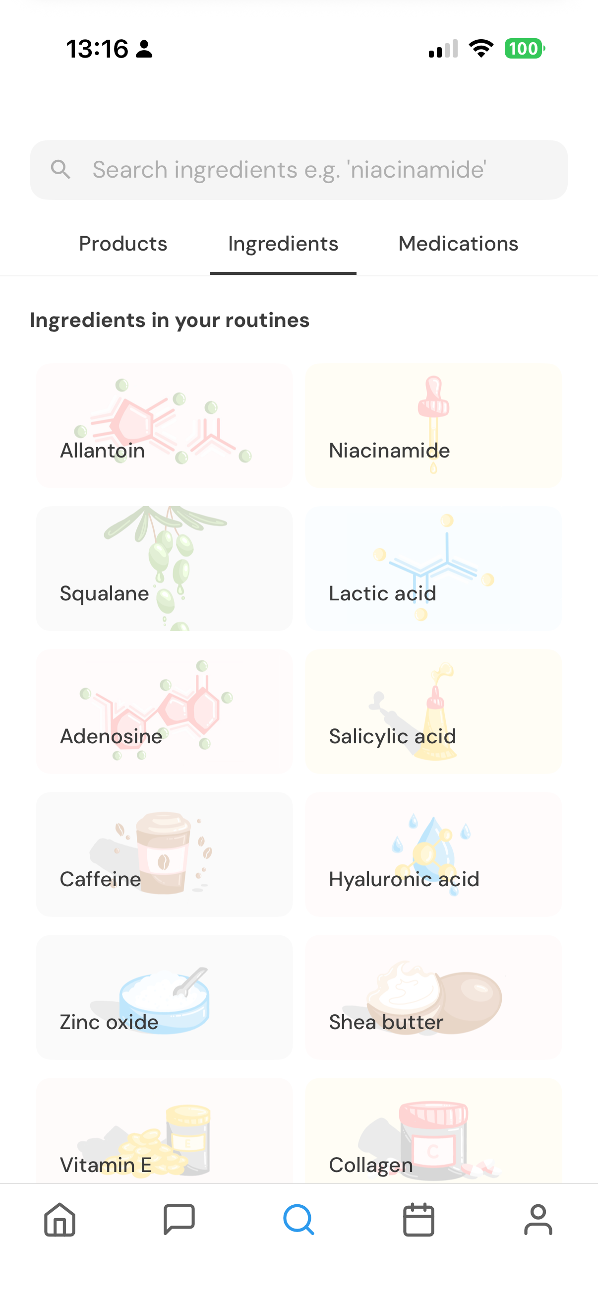 Clear ingredient insights screen